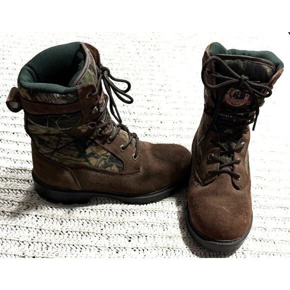 Brahma Hunter Boots Hiking Winter Leather Men's Size 7 Camo Brown Thinsulate - Picture 3 of 9